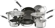 [RACO] Reliance 7 Piece Cookware Set - Stainless Steel & Nonstick, Induction Compatible, Dishwasher & Oven Safe, Includes Saucepans, Stockpot, Frypan, Skillet & Steamer