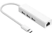 Disenkelubo USB Type C to Ethernet Adapter,3 Ports USB Hub with Ethernet Network LAN Adapter for MacBook Pro Air, Mac Mini, iPad, Galaxy S23, iPhone 15/Plus/Pro/Pro Max, Surface Book, Dell
