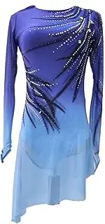 [JRUIA] Classic Figure Skating Dresses Girls' Dance Ice Roller Skating Costumes Gymnastics Dancewear Handmade Crystals