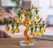 Crystal Glass Pineapple Bonsai Tree Ornaments Fruit Gift Holiday Home Decor 0082