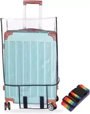 Clear Luggage Cover PVC Suitcase Cover Protectors with Adjustable 28-Inch