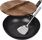 13.4 Inch Carbon Steel Wok for Electric Induction and Gas Stoves