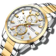 Casual Quartz Chrono Sport Watches Brands for Men Stainless Steel Bracelet Multifunction Dial