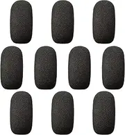 VELKPRO 10 Pack Mini Small Size Foam Windscreen for Headset Microphone, High Density Foam Mic Covers for Headset Protection for Lavalier and Lapel Mic, black (VPO-MW)