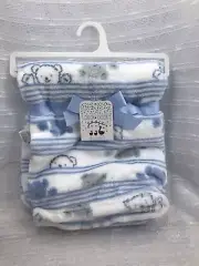 Duck Duck Goose Baby Boy Blanket Security Gray White Blue Bear Plush Lovey NEW