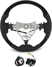 Steering Wheel, Compatible with Toyota Highlander XU50 Harrier XU60 2014 to 2019, Heated Leather Wheel Hydro Dip Black Steering Replacement