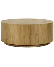 Classic Home Layne 42in Oak Wood Round Coffee Table