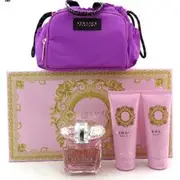 Versace Gift set with sparkling crystals EDT 90ml, body lotion 100ml, shower gel 100ml and cosmetic bag