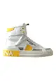 Dolce & Gabbana Multicolor Colorblock Leather High Top Sneakers Shoes