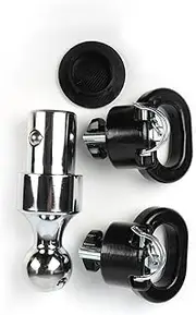 ZumuraAuto 60618 Puck System Gooseneck Hitch Ball Kit, Suitable for 2013-2023 RAM Truck 2500 3500, 2-5/16 Inch Gooseneck Ball with 2 Chain Anchors Set