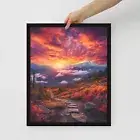 SUNSET Canvas Print Paintings Landscape Pictures Wall Art - 16″×16″