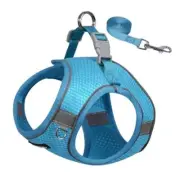No Pull Dog Harness and Leash Set, Step in S(Chest: 13.5 - 16") Blue