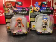 World of Nintendo 4" Figure 2 Lot: Inkling Boy (Error Blaster) & Inkling Girl