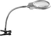 HOUDERCO 1Pc LED Light Handheld Magnifier with Clip Flexible Hose Design for Laboratory Use Desk Reading and Inspection Tasks