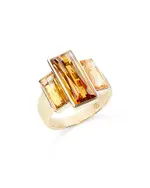 Bloomingdale's Fine Collection Citrine Three Stone Statement Ring in 14K Yellow Gold