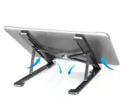 Portable Laptop Stand Foldable Support Notebook Stand Alumium Metallic Black