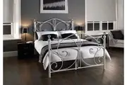 Istyle Christina Queen Bed Frame Metal Grey White