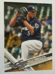 2017 Topps Jumbo 5x7 Wily Peralta Brewers 70 #’d 01/10 Gold