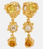 [Oscar de la Renta] Oscar de la Renta Crystal-embellished drop earrings One Size gold