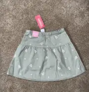 Gymboree Garden Bloom Embroidered Floral Olive Green Skirt Size 7 NWT