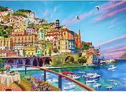 HUADADA Jigsaw Puzzles for Adults 1000 Pieces, Puzzles for Adults 1000 Piece, Challenging Game Toys, Impossible Puzzle, Family Decoration Puzzle - Beach Town