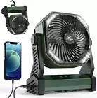 Camping Fan with LED Lantern, 20000Mah Rechargeable Battery Operated Outdoor Ten
