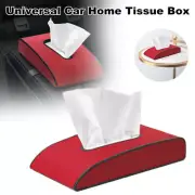 Car Tissue Box Central Armrest Cushion Cover Home Paper Storage Case Decor Red