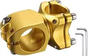 uxcell 25.4mm Bike Stem 7 Degree 38mm Aluminum Alloy Bicycle Handlebar Stem with Hex Wrench for Mountain Road Bike BMX MTB Cycling, Sand Gold