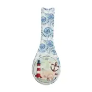 Lighthouse With Shell Patterned Handle Spoon Rest