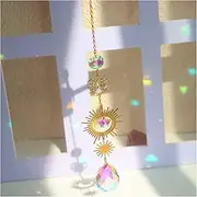 Wind Chimes Crystal Wind Chime Star Moon Sun Pendant Dream Sun Catcher Home Decoration Rainbow Garden Wind Chime Pendant Wind Chimes Outdoor (Size : O)