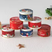 1PC Christmas Candy Cookie Box Gift Box Tin Box Packaging Round Tinplate Boxes