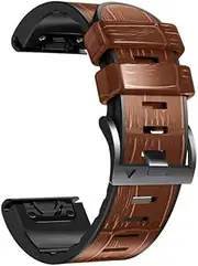 [DJDLFA] 26 22mm Leather + Silicone Strap for Garmin Fenix 6X 6 6 Pro 5 5X Plus Fenix 7X 7 Smart Watch Easyfit Wristband Bracelet Correa