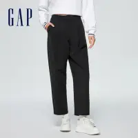 在飛比找momo購物網優惠-【GAP】女裝 錐形卡其褲-黑色(872619)