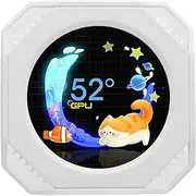 2.1inch USB Monitor, USB RGB GPU CPU Computer Temp Monitor CPU Cooler LCD Display Water Cooler Screen Computer Accessories PC Sensor Panel Various Data Monitoring (White)