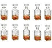 Whiskey Decanter 1L 34Oz Tempered Glass Bottle Clear Spirits Vessel - Pack of 10
