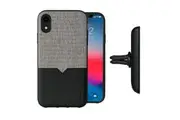 Evutec Case Cover AFIX+ Magnetic w Car Mount for Apple iPhone XR Canvas Black