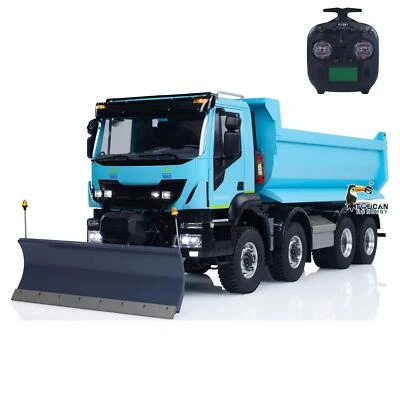 Metal 1/14 Hydraulic Painted Assembled RC Dump Truck 8x8 Dumper W/Snow Blade