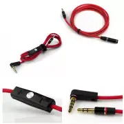 4FT 3.5MM AUX EXTENSION AUDIO CABLE W/MIC RED NOKIA LUMIA 1020 920 HTC ONE X