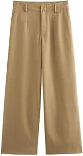 [Zadaos] Women Set Turn-Down Collar Long Sleeve Single Breasted Blazers+High Waist Wide Leg Pants Fall Suit