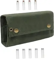 CIYODO 1Set Portable Travel Spice Holder Outdoor Camping Spice Containers with Jars Canvas Storage Bag for Picnics and Travel Moisture Resistant for Seasoning