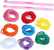 LALAFINA Elastic Potholder Weaving Loom 98pcs Set Craft Weaving for Kids Adults DIY Braided Coaster Bowl Pad