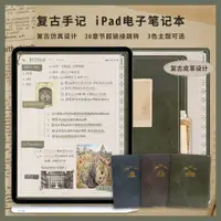 在飛比找蝦皮購物優惠-復古康奈爾模板仿真皮質iPad電子筆記本goodnotes&