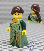 NEW Lego Castle FEMALE MAIDEN MINIFIG -Girl w/Sand Green Princess Kingdoms Dress