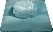 Meditation Cushion with Washable Premium Velvet Cover,100% Memory Foam Square Floor Cushion and Buckwheat Cushion Seating for Adults and Children Sitting, Yoga, Reading