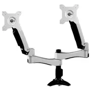 Up to 24" 10kg Dual Arm Tilt Swivel 2 LCD Monitor VESA Desk Mount Grommet Base