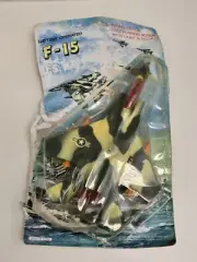 Battery Operated F-15 Camouflage Jet Toy Fighter Plane Flying Action See Video
