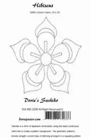 10% Off Dorie's Sashiko Japanese Embroidery Fabric - Hibiscus