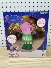 Gemmy 3.2 FT LED Peppa Pig With Candy Cane Christmas Air Blown Inflatable NEW