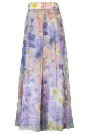 Zimmermann Rhythmic Citrus Garden Printed Midi Skirt Size AU 2/US 8 Retail $995