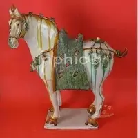 在飛比找Yahoo!奇摩拍賣優惠-INPHIC-大師原作 復古三花馬 唐三彩大馬陶瓷馬藝術收藏
